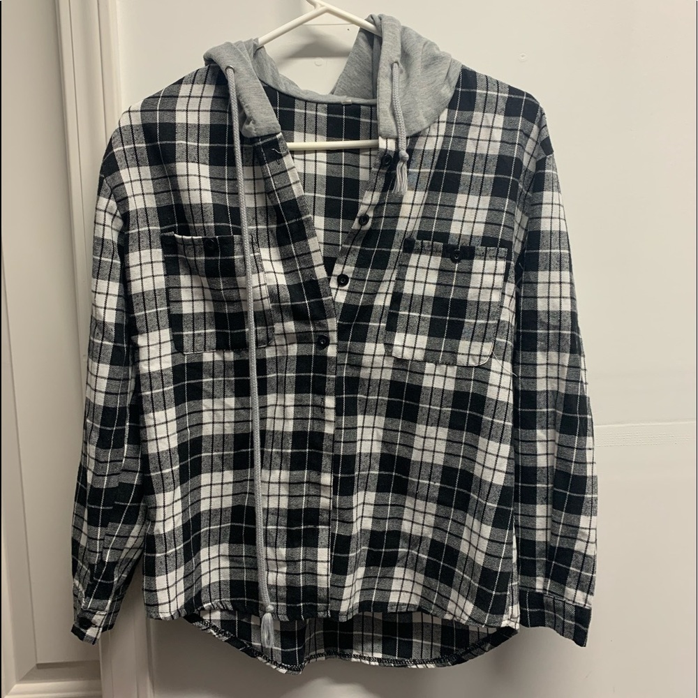 Black flannel with hood